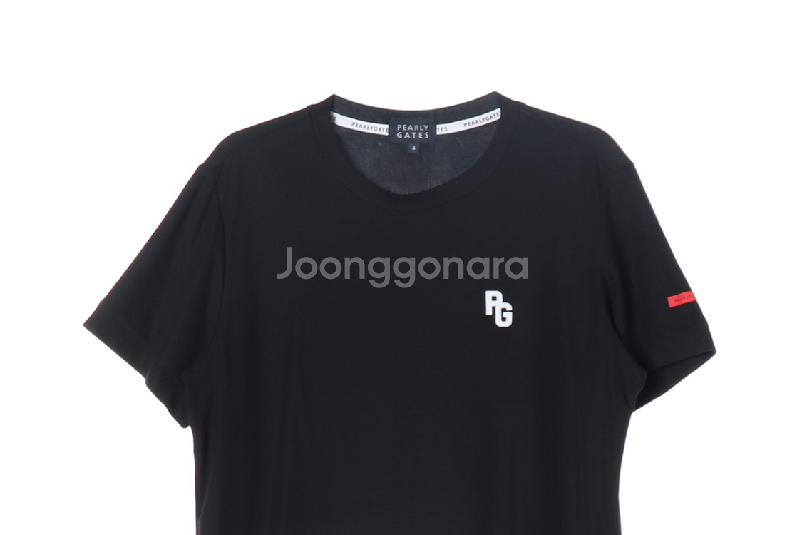 [S]파리게이츠 블랙 로고 프린팅 반팔 크루넥 티셔츠 골프--1