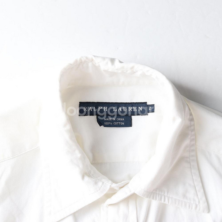 (정품)[XS]랄프 로렌 화이트 라인 반팔 셔츠--4