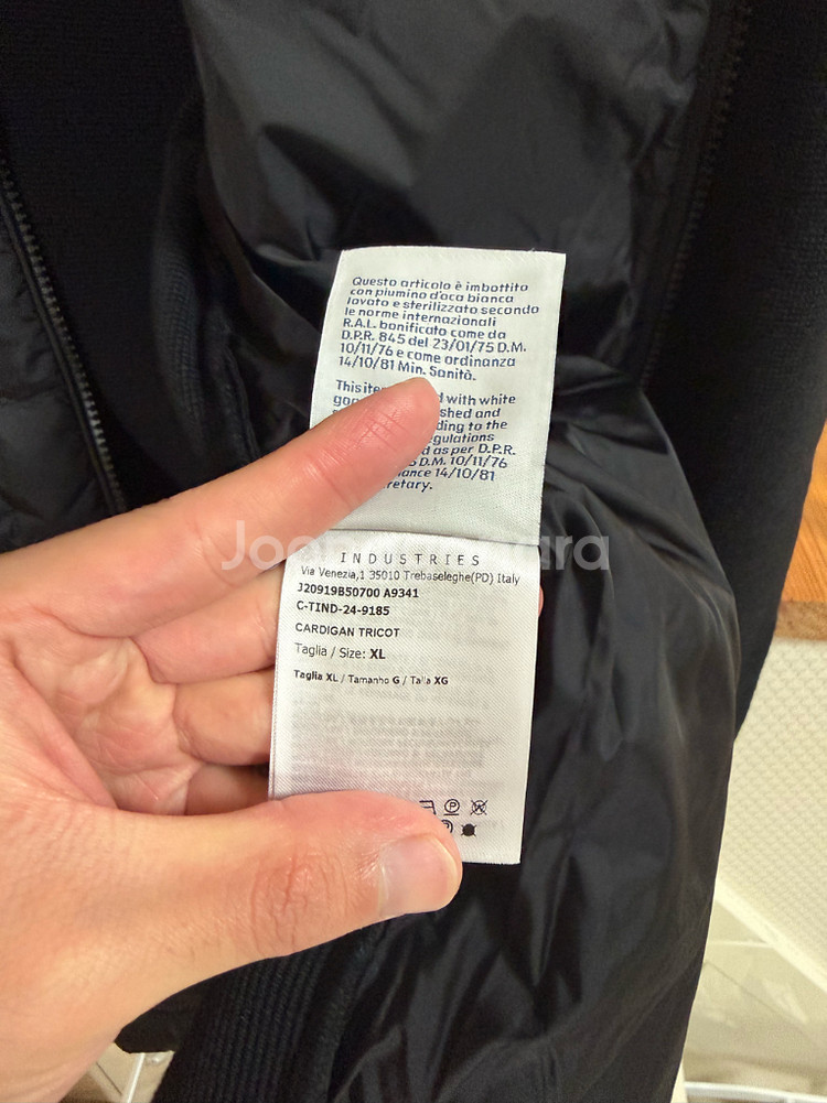 [XL] 24 / 25 몽클레어 트리콧 가디건 니트패딩 블랙--3