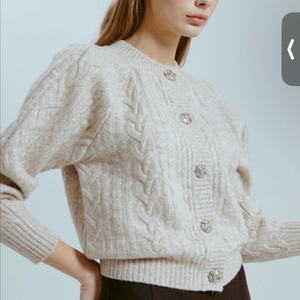 랑방 보석 가디건 2 오트밀 , 베이지색상