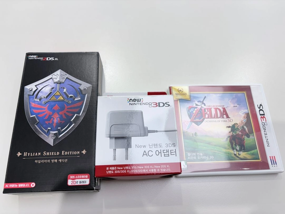 뉴 닌텐도 2DS XL 젤다(하일리아 방패) 에디션 + 시간의 오카리나 3D - 안심되는 중고거래