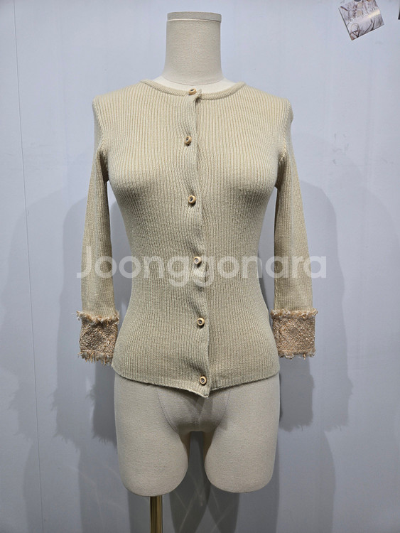랑방 골지 니트 가디건 아이보리 여성--0