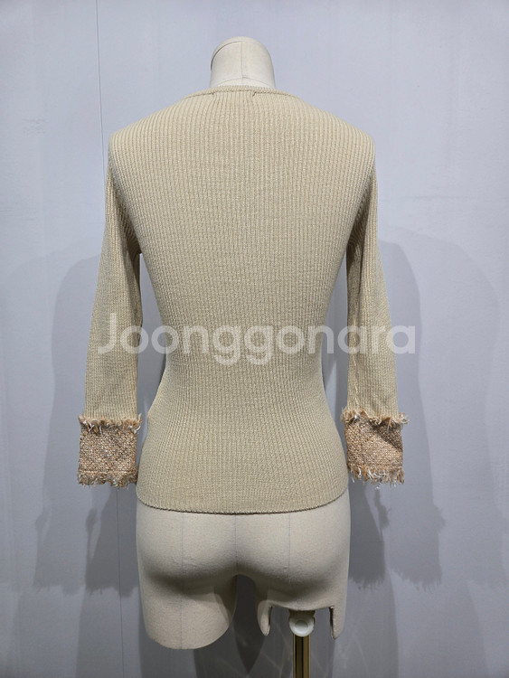 랑방 골지 니트 가디건 아이보리 여성--1