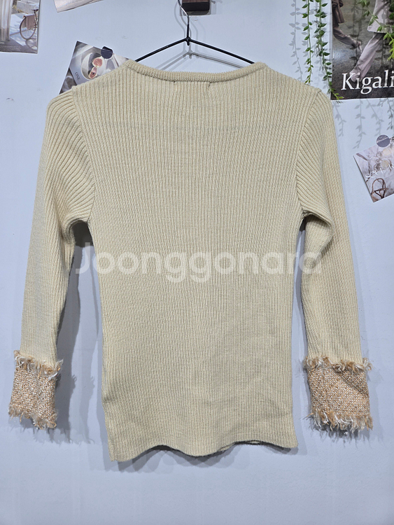 랑방 골지 니트 가디건 아이보리 여성--6