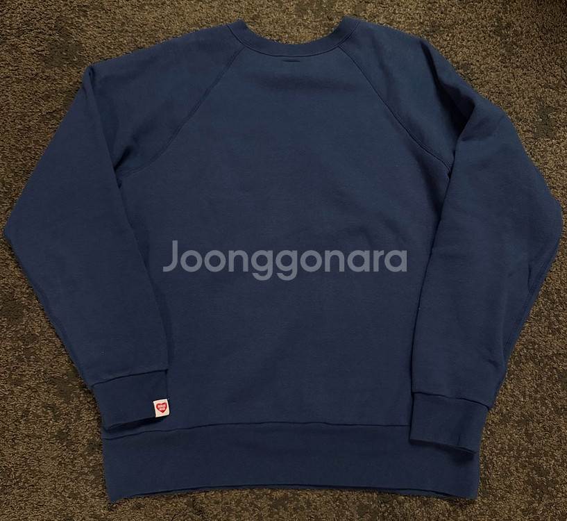 (XXL) 휴먼메이드 라글란 하트로고 크루넥 맨투맨 스웻셔츠--1