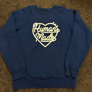 (XXL) 휴먼메이드 라글란 하트로고 크루넥 맨투맨 스웻셔츠