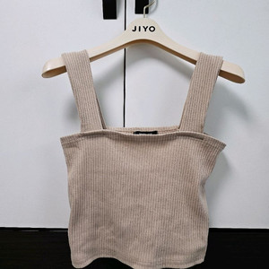 베이지 골지 니트 나시