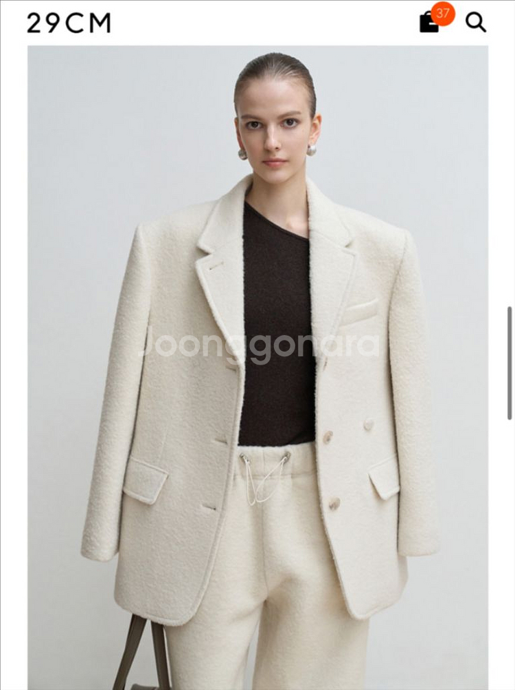 블러썸에이치컴퍼니 포니 더블브레스트 자켓 코트(차정원착용)--2