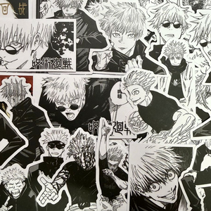 주술회전 흑백 스티커 110p 애니 인스 조각스티커 고죠