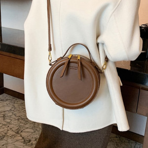택포) 코코아 브라운백 갈색가방 크로스백 숄더백 탑핸들 토트백 원형 탬버린백
