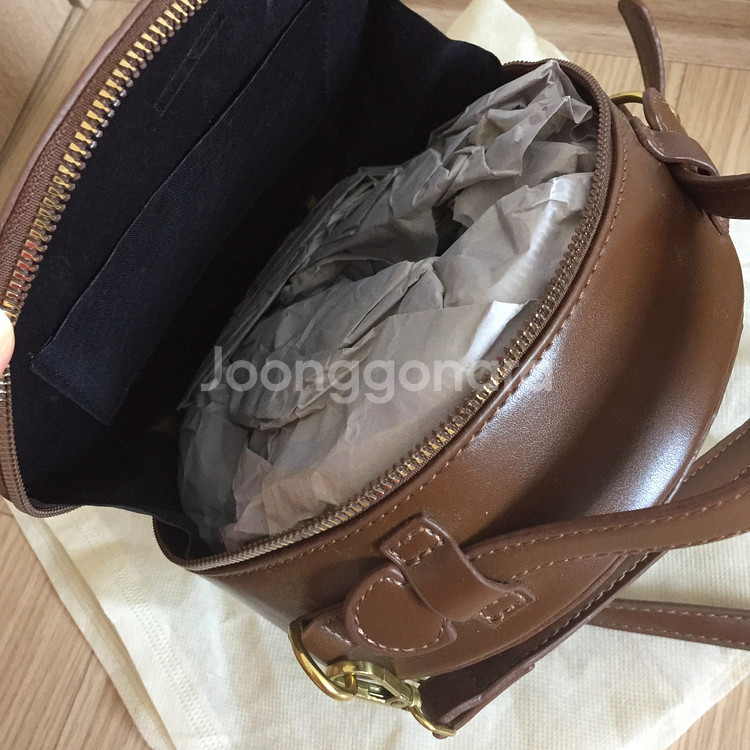 택포) 코코아 브라운백 갈색가방 크로스백 숄더백 탑핸들 토트백 원형 탬버린백--3