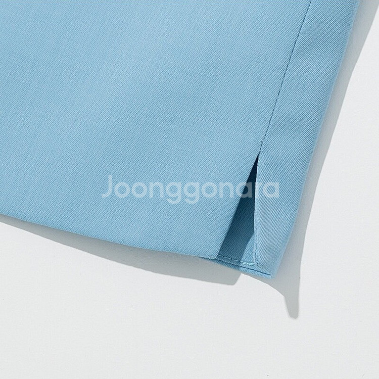 택포) 로지에 하늘색 슬릿 h라인 미니스커트 결혼식 하객룩 졸업사진 w컨셉 무신사 에이블리 지그재그--1