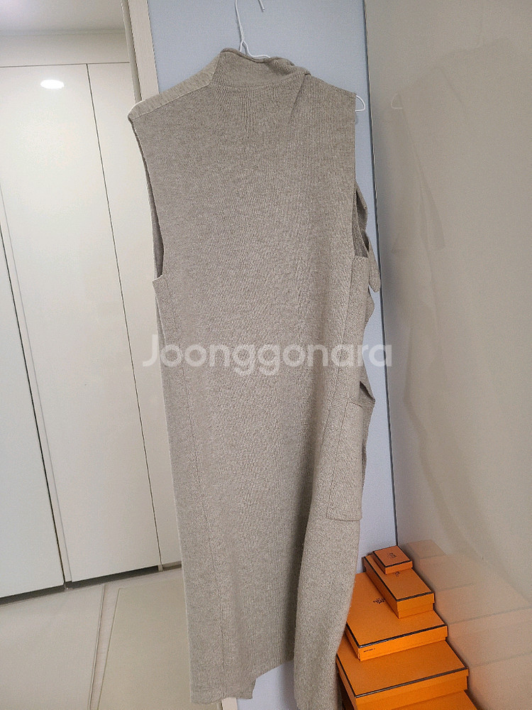 타임 울니트 롱 조끼베스트--4