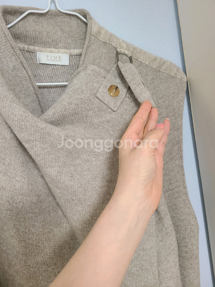 타임 울니트 롱 조끼베스트--1