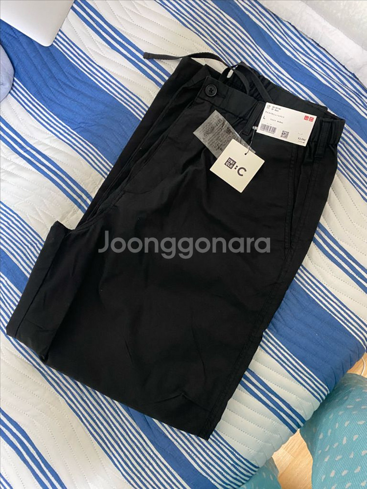 [L]새제품 유니클로 C 와이드 파라슈트팬츠 블랙--1