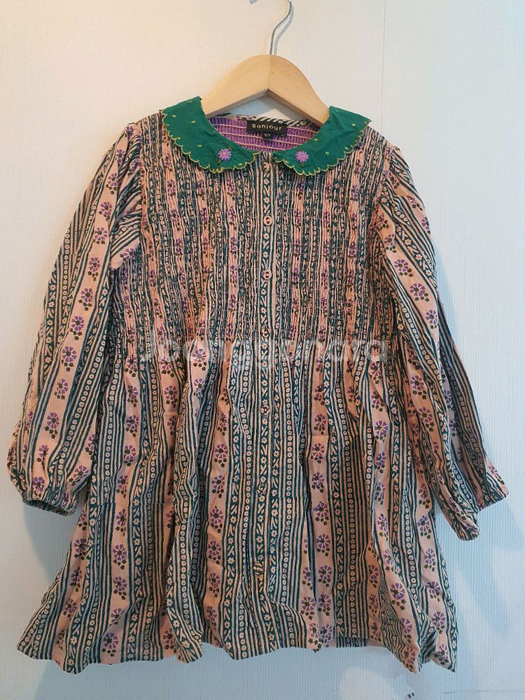 봉쥬르 캡슐 튜닉 블라우스 10y , 핑크가디건--0