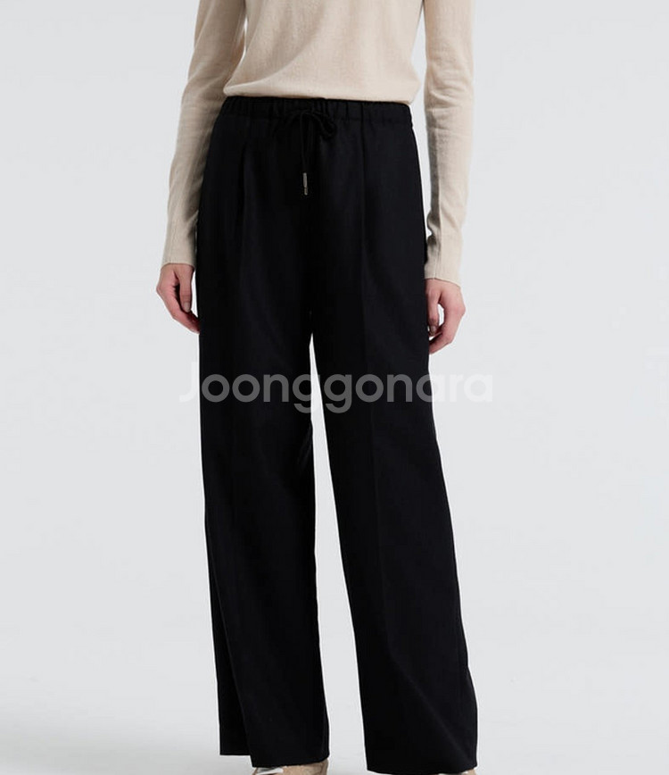 바네사브루노아떼 2024 울 블렌드 밴딩 와이드 팬츠 38사이즈--0