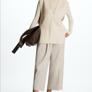 코스 COS 오버사이즈 브이넥 울 베스트 조끼 레이어드 베이지