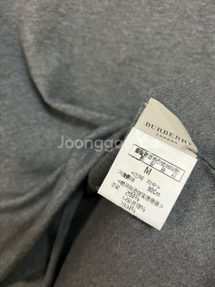 버버리 실크 캐시미어 울 브이넥 니트 그레이 긴팔 티셔츠 체크자수 포켓--7