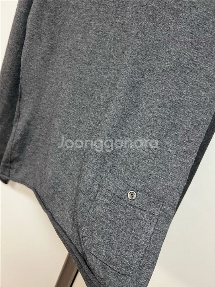 버버리 실크 캐시미어 울 브이넥 니트 그레이 긴팔 티셔츠 체크자수 포켓--12