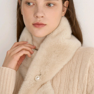 마인 밍크 퍼 펄 머플러