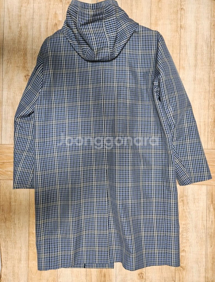 그레이휴 체크후드코트--1