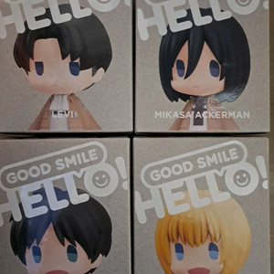 진격의 거인 4종 풀셋리바이 에렌 미카사 아르민 피규어 세트 팝니다.12일까지 급처