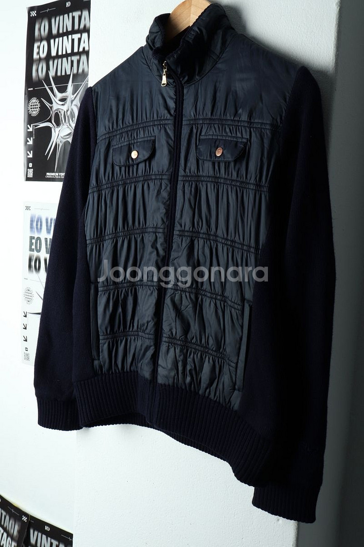 W(L) 휠라 집업 바람막이 점퍼자켓 니트 네이비--0