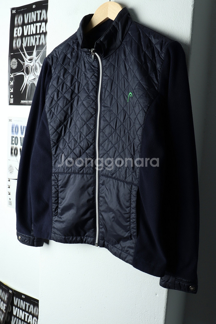 W(XL) 헤드 패딩 점퍼자켓 경량 네이비 후리스--0
