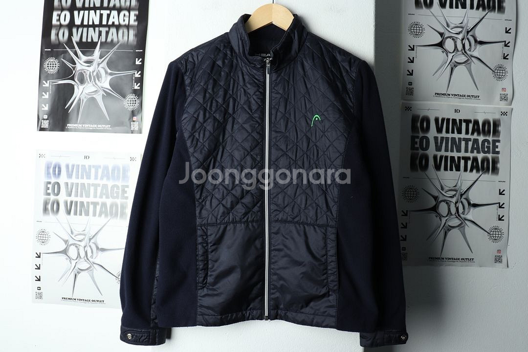 W(XL) 헤드 패딩 점퍼자켓 경량 네이비 후리스--1