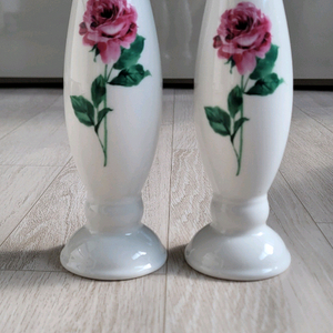 꽃무늬 유리 화병 세트