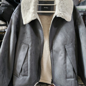 새상품 애드호크 스웨이드 무스탕 다크그레이 100