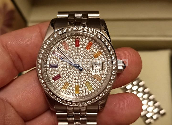 (남녀공용)가이거 레인보우스톤 시계 쿼츠--4