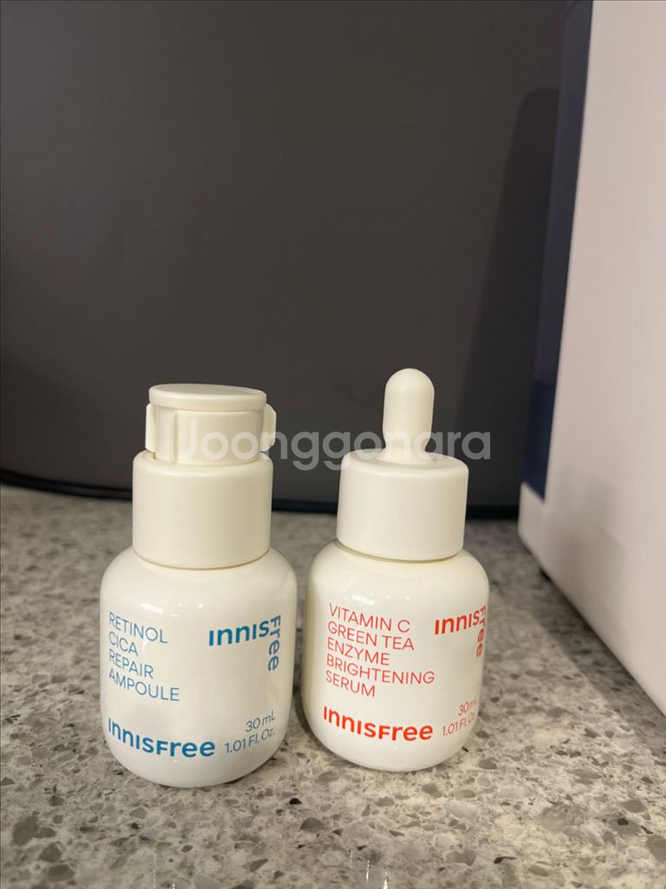 (2개일괄/새상품) 이니스프리 레티놀 시카 앰플 + 비타c 그린티 엔자임 잡티 토닝 세럼--0
