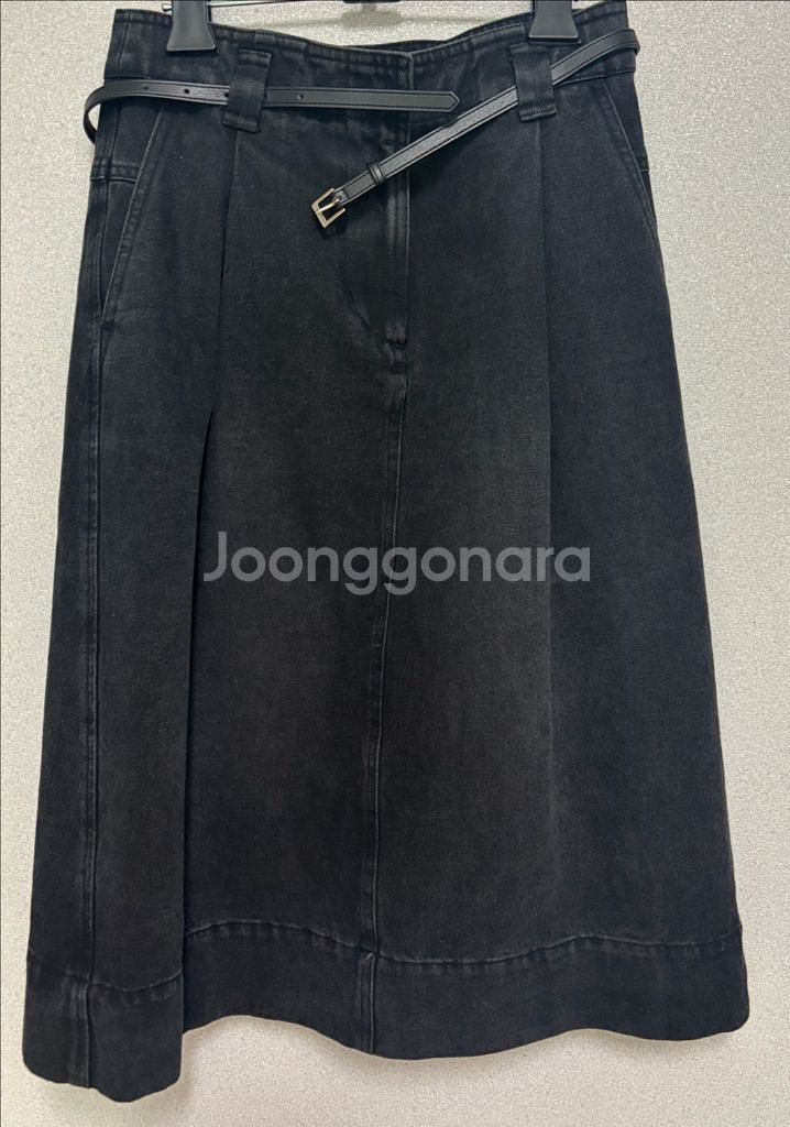 sjsj 벨티드 데님 스커트--0