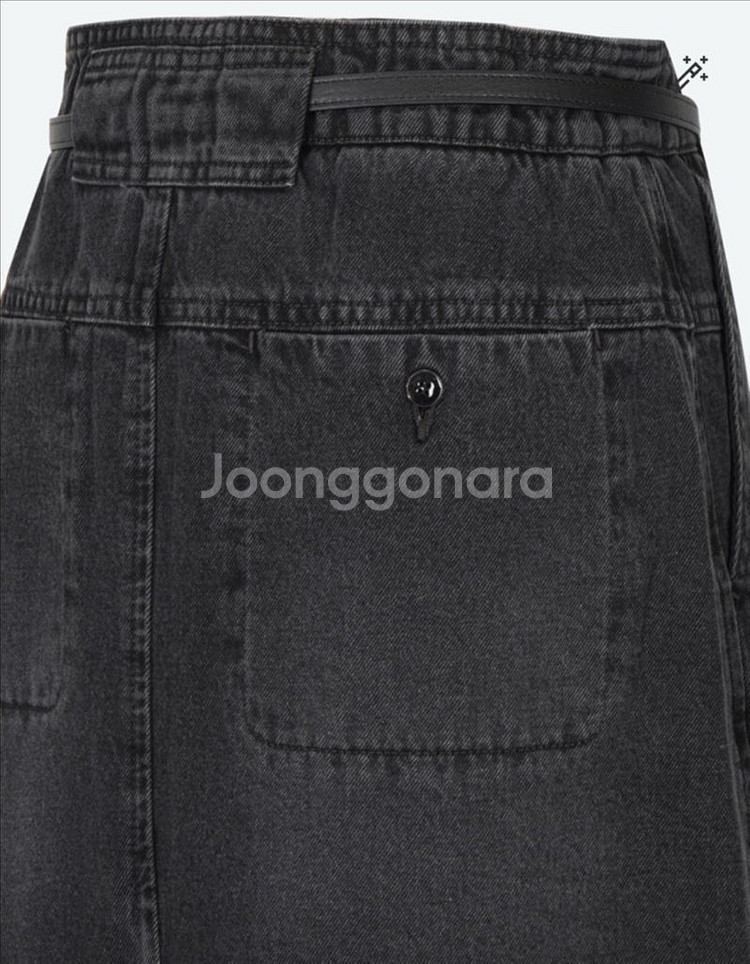 sjsj 벨티드 데님 스커트--4