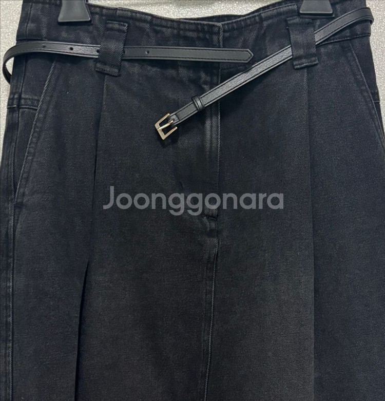 sjsj 벨티드 데님 스커트--8