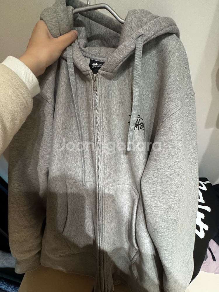 거의새상품) 스투시 후드 집업 s사이즈 그레이--2