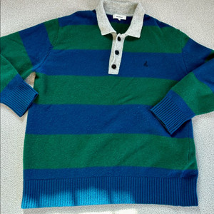 (xl) 빈폴 맨즈 그린 럭비 보더 카라 풀오버 니트