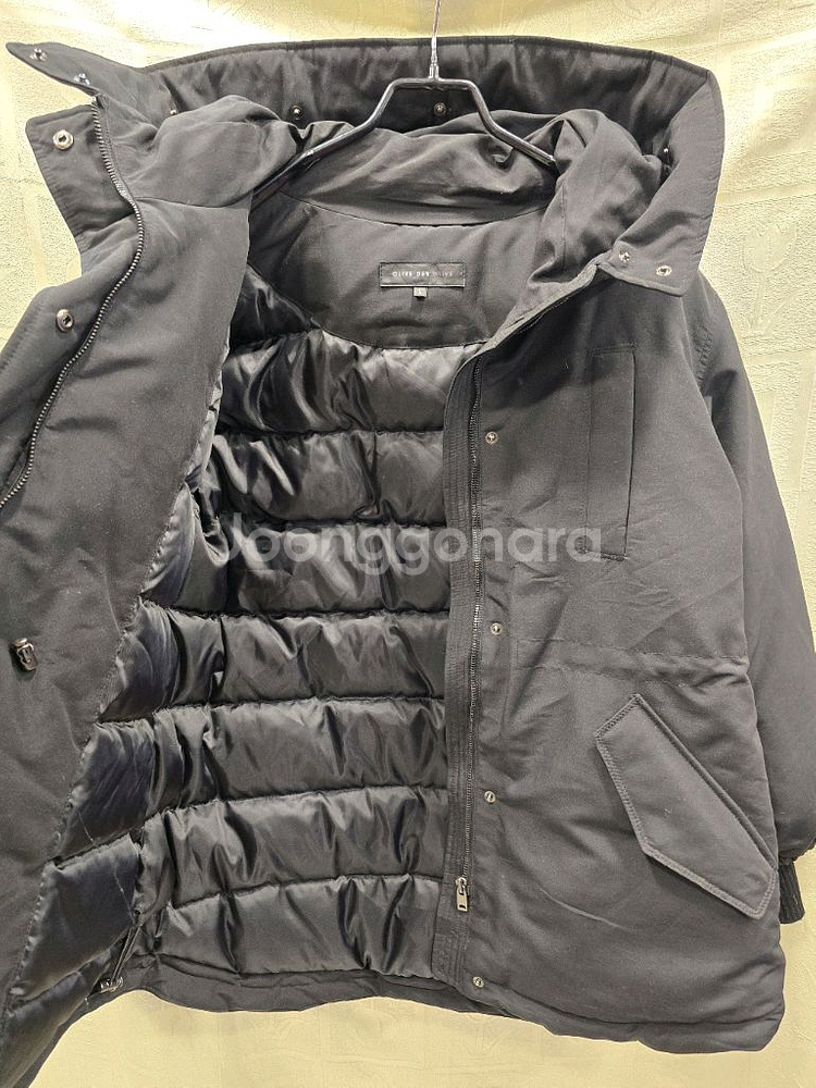 올리브데올리브 검정색 후드 다운패딩 점퍼 허리 스트링 S~M--6