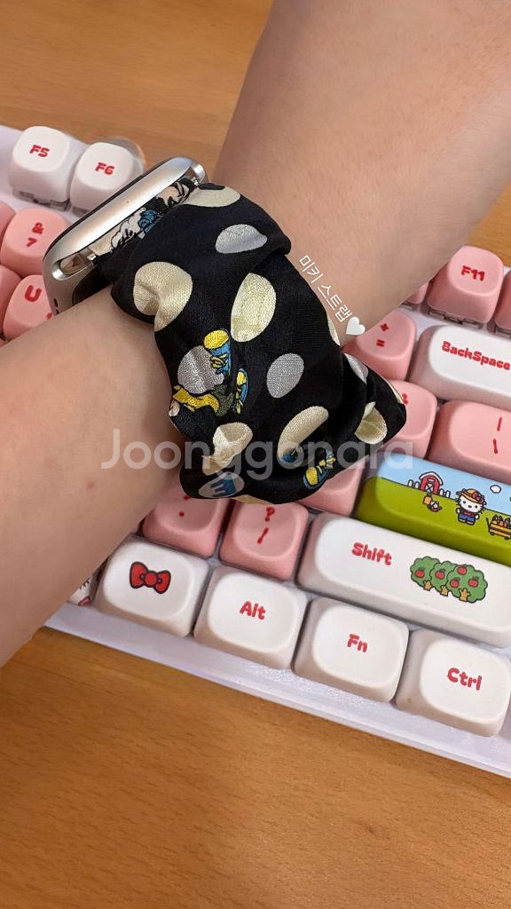 노빅딜 업사이클링 애플워치 스트랩(미키_도트네이비)--0
