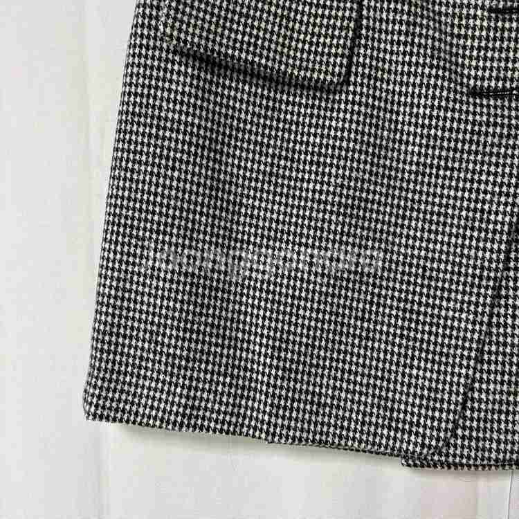 [M]하운드투스 체크 모직 스커트(블랙)--1