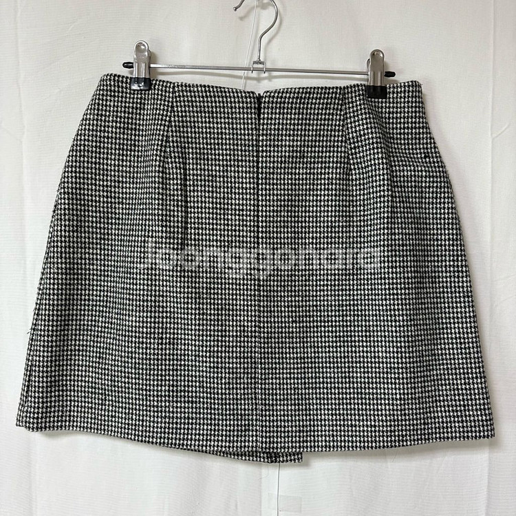 [M]하운드투스 체크 모직 스커트(블랙)--8
