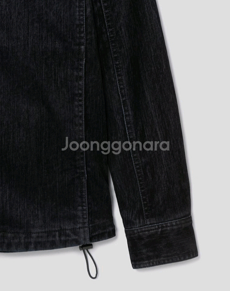 (새제품)준지/슬럽벨벳 데님 코치 셔츠 블랙/46--3