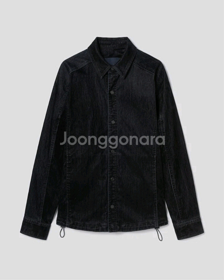 (새제품)준지/슬럽벨벳 데님 코치 셔츠 블랙/46--0