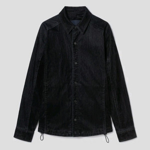 (새제품)준지/슬럽벨벳 데님 코치 셔츠 블랙/46