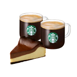 스타벅스 아메리카노 2잔+바스크 초코 치즈케이크 팔아요