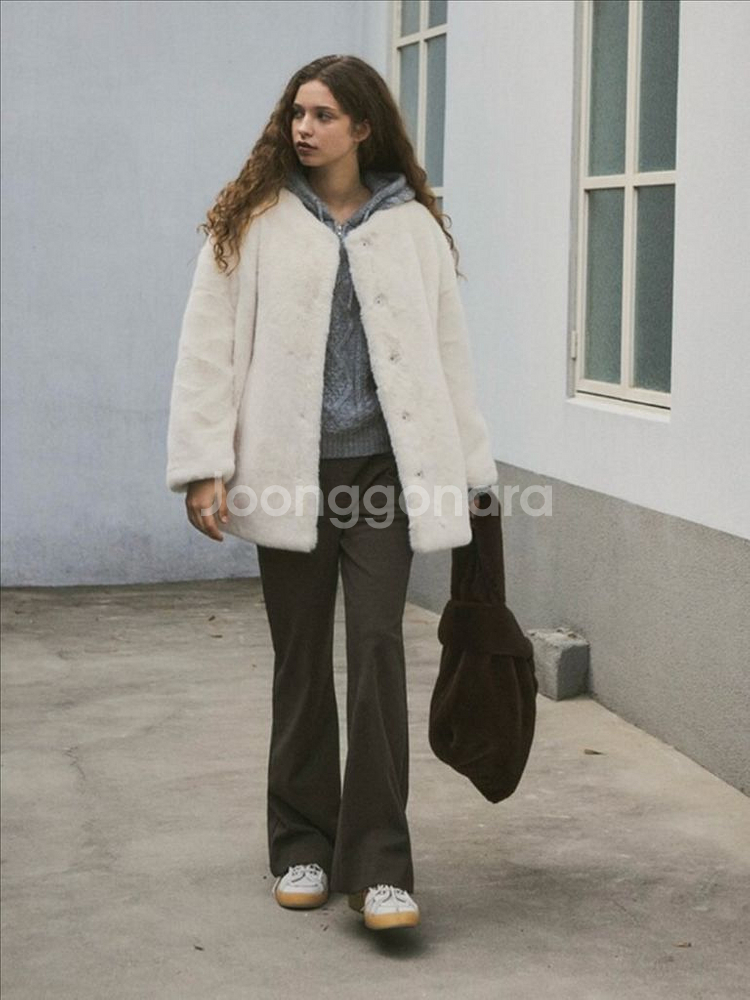 씨타 인조 밍크 셰르파백 새상품 블랙 토트백 밍크가방 CITTA--2