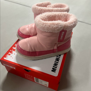 미니위즈 핑크 유아 털 부츠 220