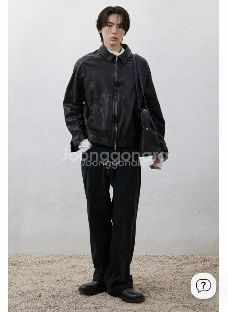 유스 워시드 레더 블루종 L사이즈 판매--1